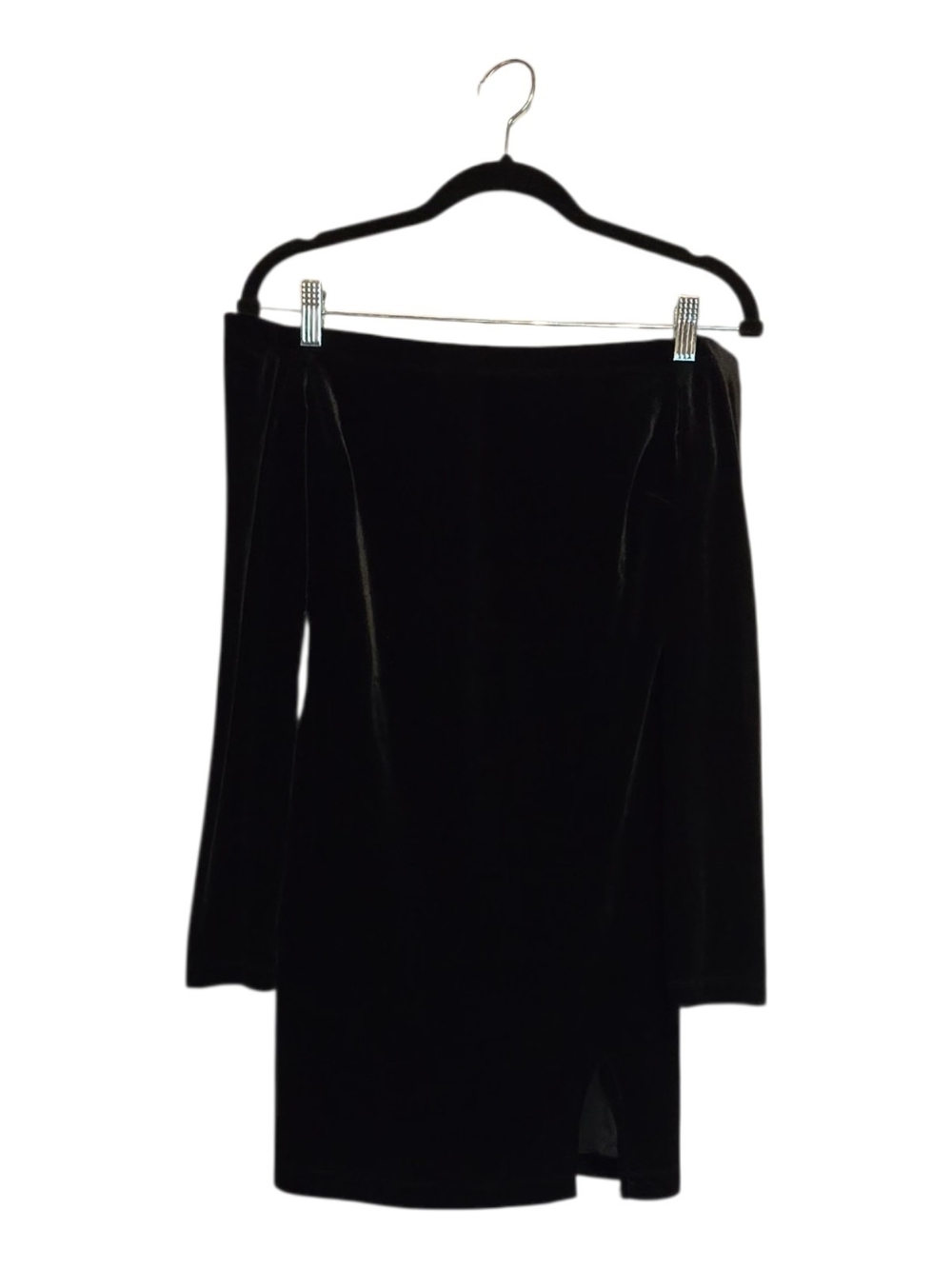 Women's Off The Shoulder Black Velvet Dress